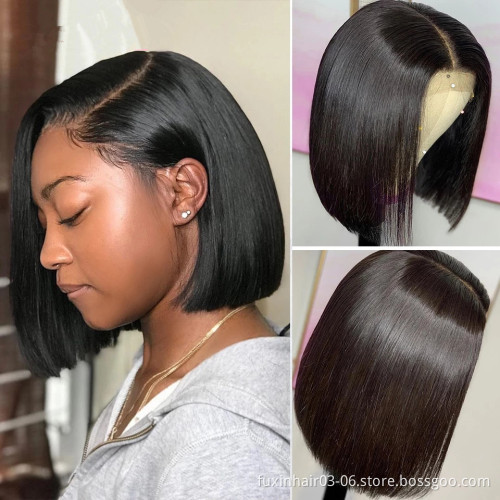 For Women Peruvian Human Hair Lace Front Wigs Boy Cut Short Bob Glueless Hd Thin Film Lace Frontal Bob 8 Inch Wholesale Vendors